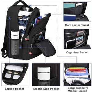 Laptop Backpack with USB Charging Port, Water Resistant College Computer Bag 17
